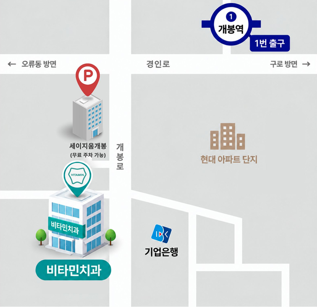 비타민치과 오시는 길 안내 지도